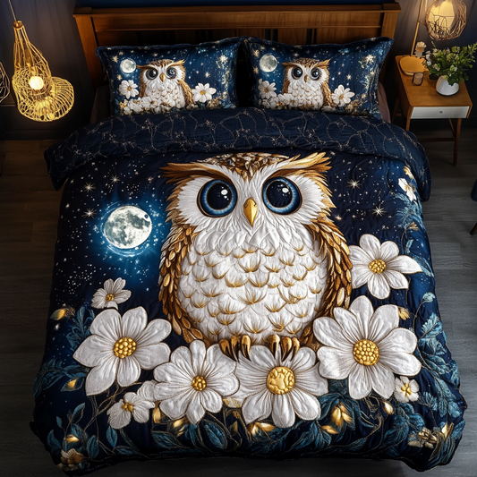 Owl Wisdom 3-Piece Quilted Bedding Set NCU0DK8602