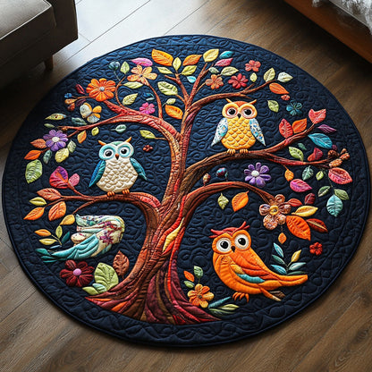 Owls in the Trees Quilted Round Mat NCU0PT5853