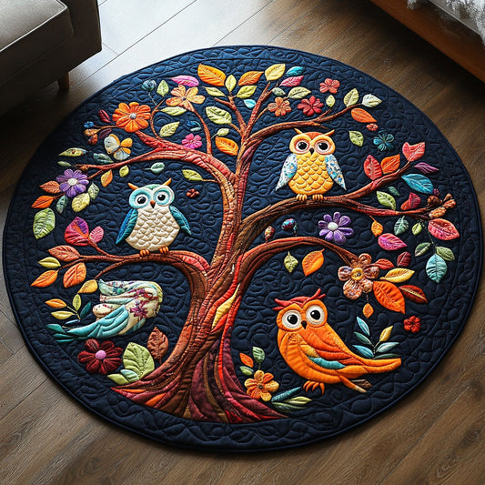 Owls in the Trees Quilted Round Mat NCU0PT5853