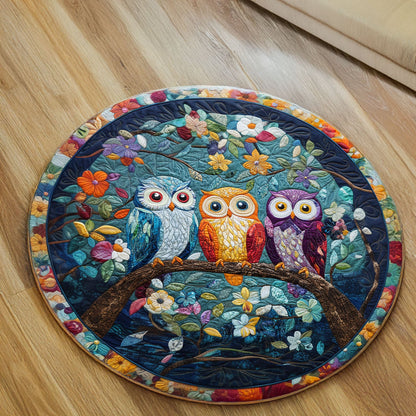 Owls of Tranquility Quilted Round Mat NCU0PT5854
