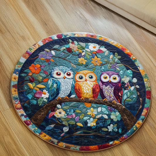 Owls of Tranquility Quilted Round Mat NCU0PT5854