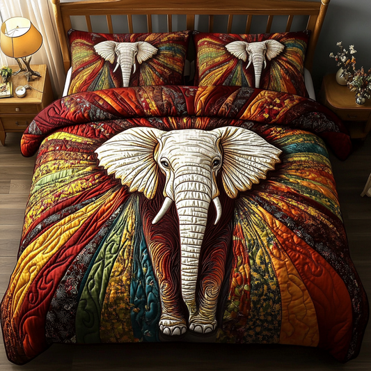 Pachyderm Paradise 3-Piece Quilted Bedding Set NCU0VH2512