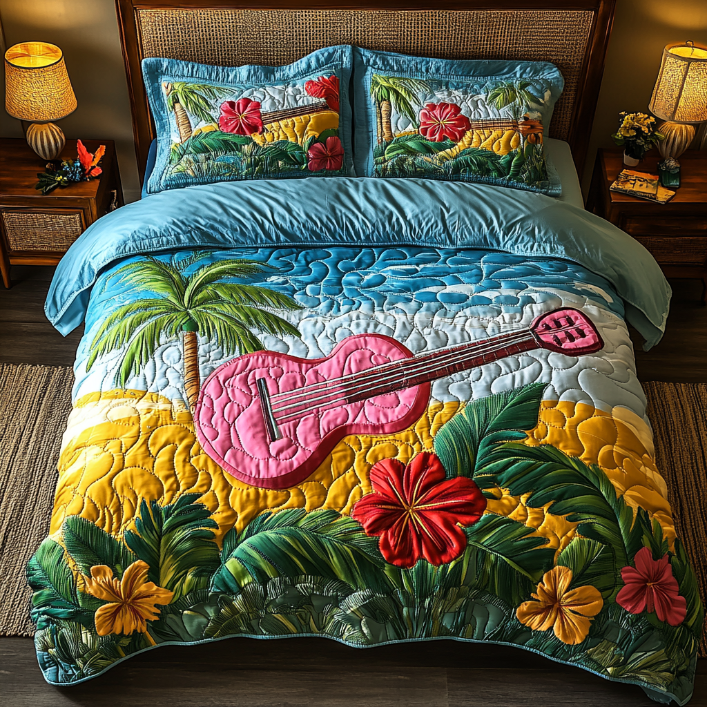 Pacific Harmony 3-Piece Quilted Bedding Set NCU0DK5879