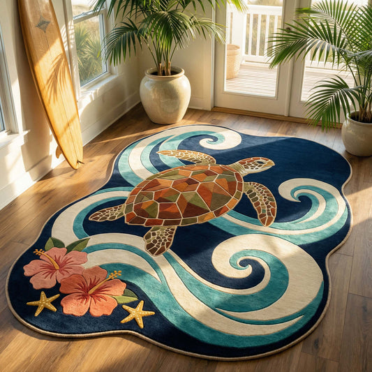 Pacific Turtle Custom Shape Area Rug NCU0HH1974