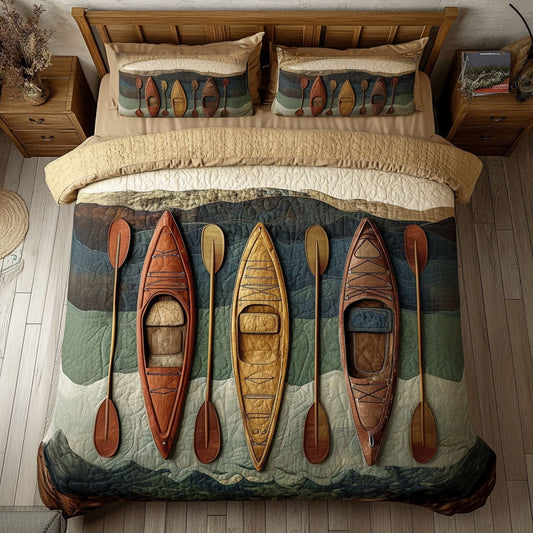 Paddle Flow 3-Piece Quilted Bedding Set NCU0PT7089