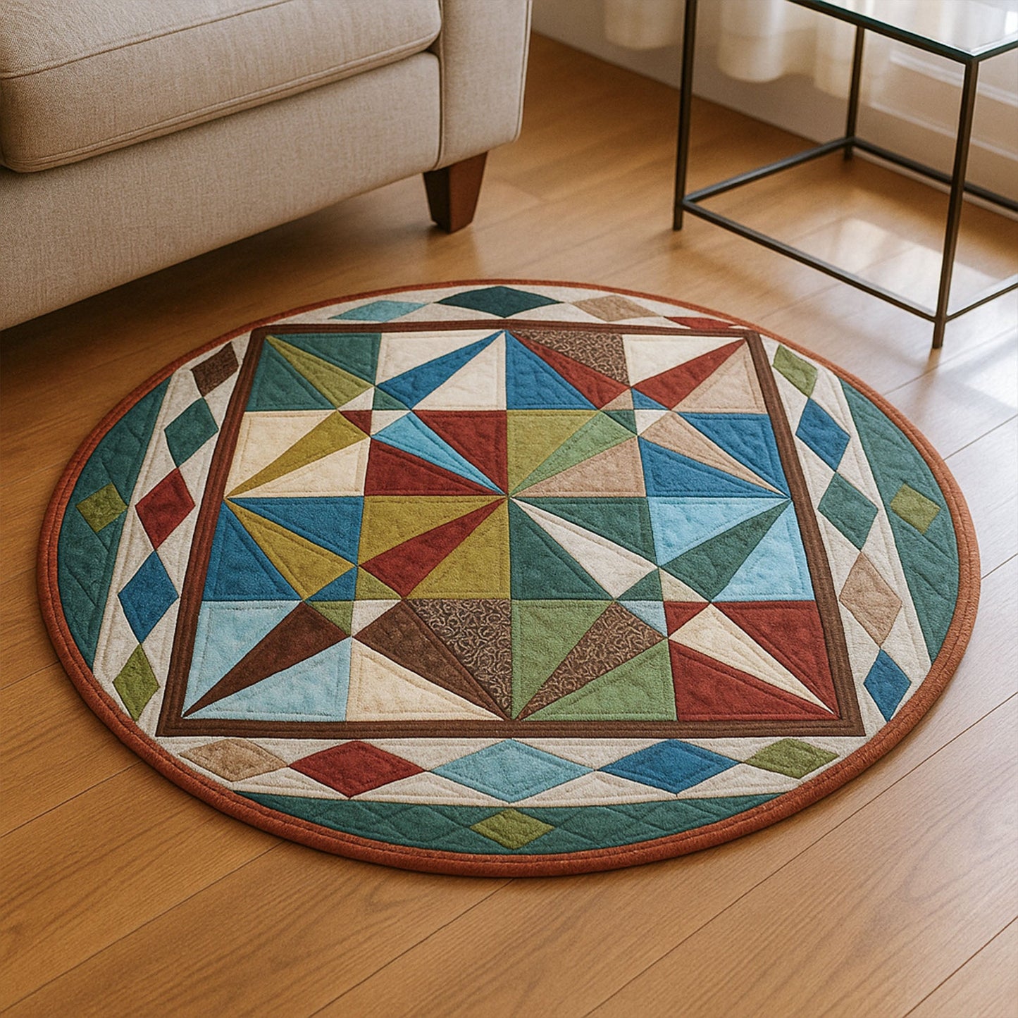 Paddle Pathways Quilted Round Mat NCU0PT7120