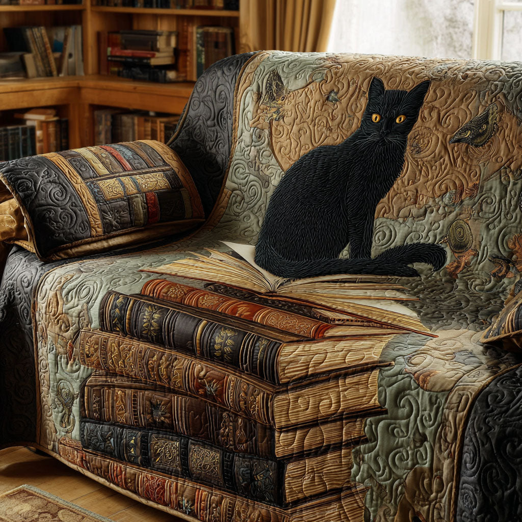 Pages Of Mystery Quilted Sofa Cover NCU0TV754
