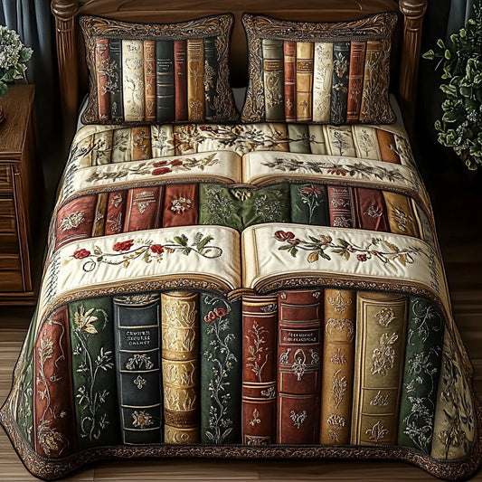 Pages of Time 3-Piece Quilted Bedding Set NCU0PT4441