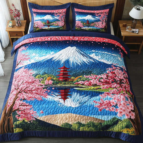 Pagoda Bloom 3-Piece Quilted Bedding Set NCU0NT7299