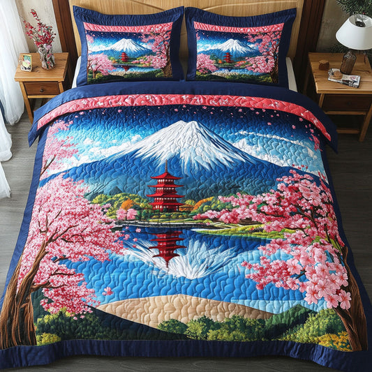 Pagoda Bloom 3-Piece Quilted Bedding Set NCU0NT7299