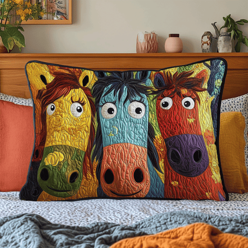 Painted Ponies Quilted Bedding Pillow Case NCU0DV7334