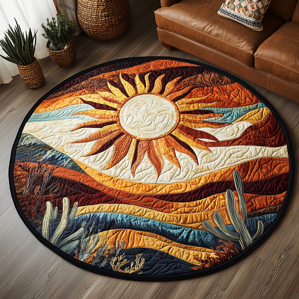 Painted Desert Quilted Round Mat NCU0VH3039