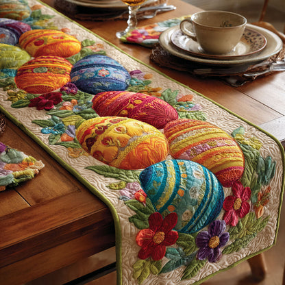 Painted Eggs Quilted Table Runner NCU0TD2322