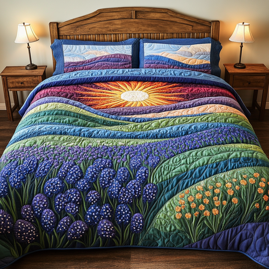 Painted Garden 3-Piece Quilted Bedding Set NCU0VH4425