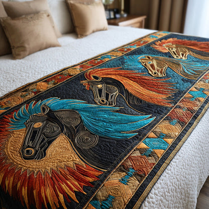 Painted Horse Spirit Quilted Bed Runner NCU0TD1277