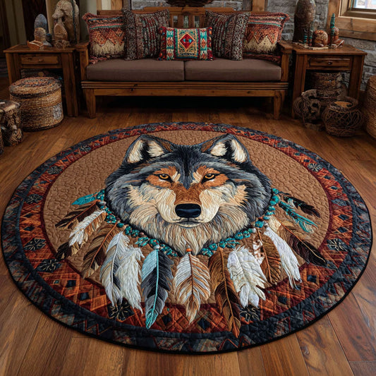 Painted Howl Quilted Round Mat NCU0TV075