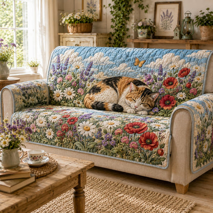 Painted Meadow Whiskers Quilted Sofa Cover NCU0VL3900