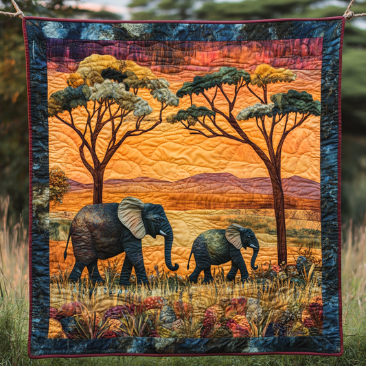 Painted Pachyderm Quilted Blanket NCU0DK662