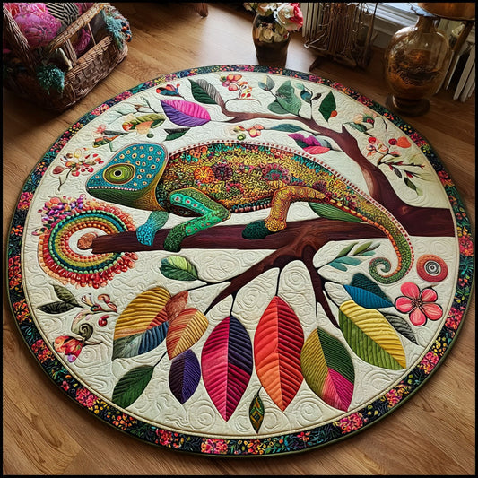 Painted Reptile Quilted Round Mat NCU0PT7611