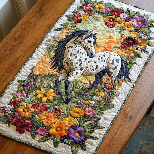 Painted Steed Quilted Table Runner NCU0DK6596