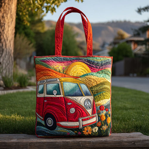 Painted Van Paradise Quilted Tote Bag NCU0PT8230