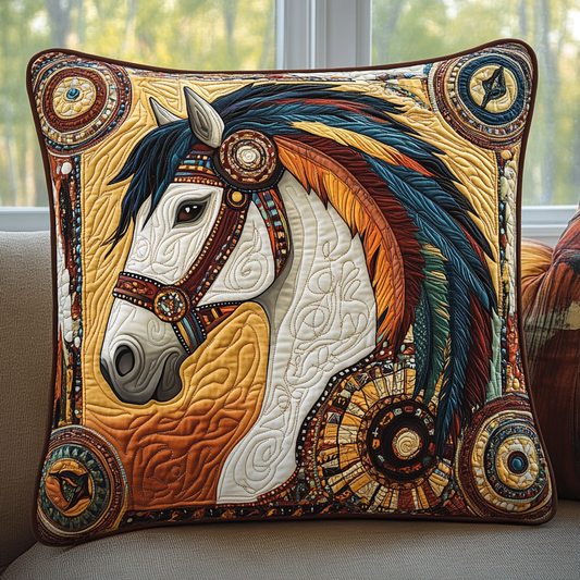 Painted Warrior Quilted Pillow NCU0VH241