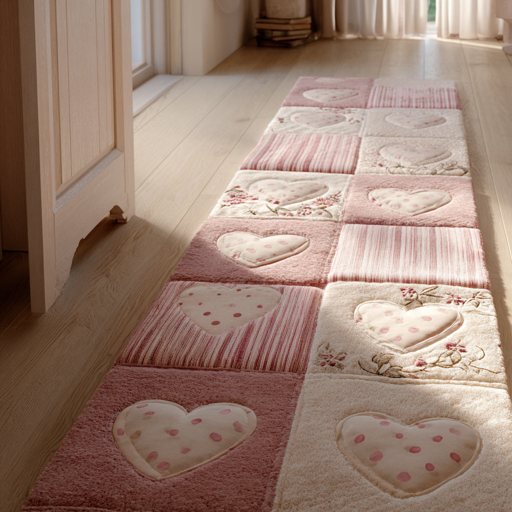 Pale Pink Heart Trail Runner Carpet NCU0HH1468