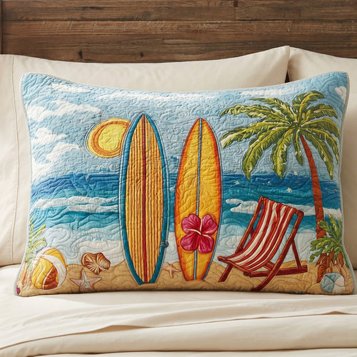 Palm Escape Quilted Bedding Pillow Case NCU0NT12642