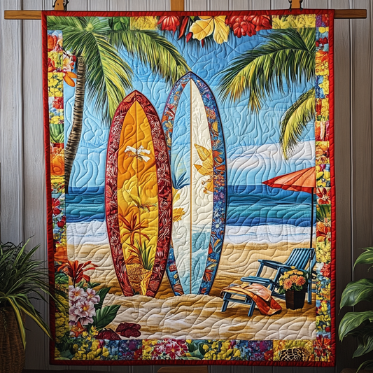 Palm Bloom Quilted Blanket NCU0VL2706