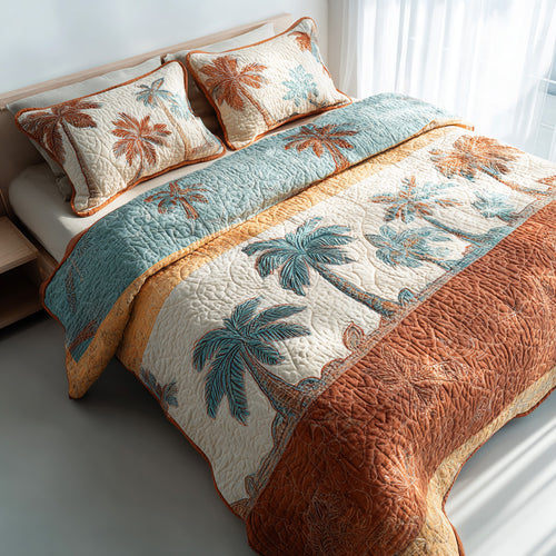 Palm Breeze 3-Piece Quilted Bedding Set NCU0VL3433