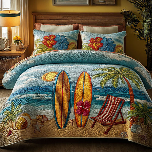 Palm Escape 3-Piece Quilted Bedding Set NCU0NT12642