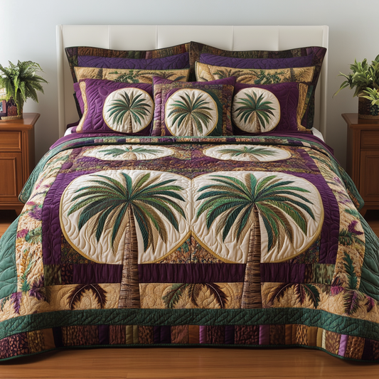 Palm Escape 3-Piece Quilted Bedding Set NCU0VH4884