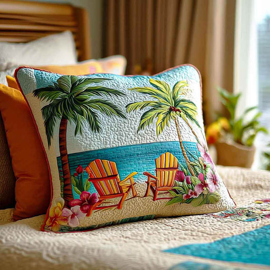 Palm Escape Quilted Pillow Case NCU0TD2601