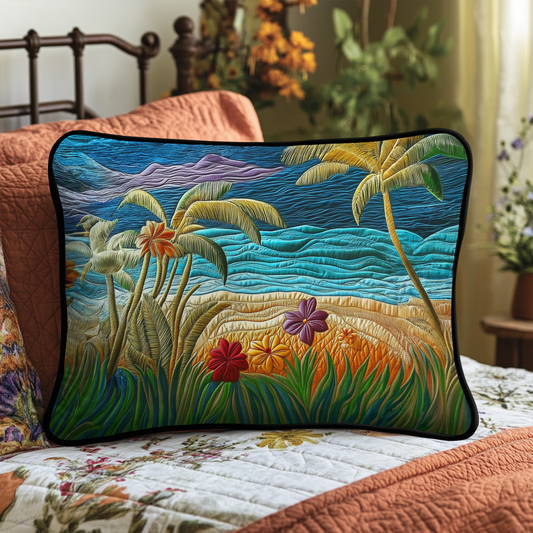 Palm Haven Quilted Bedding Pillow Case NCU0DK6357