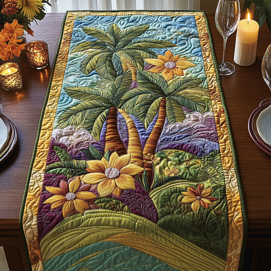 Palm Horizon Quilted Table Runner NCU0VH4891
