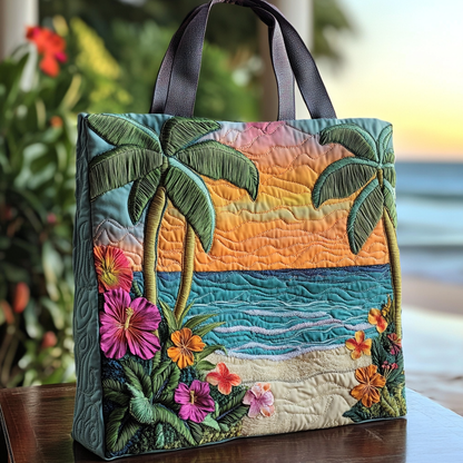Palm Horizon Quilted Tote Bag NCU0VL2745