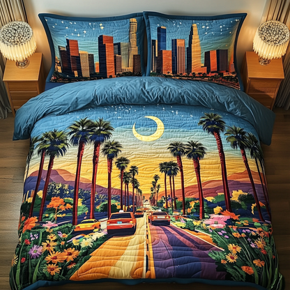 Palm Los Angeles 3-Piece Quilted Bedding Set NCU0DV5123