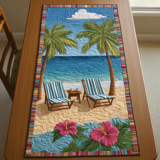 Palm Oasis Quilted Table Runner NCU0DK5956