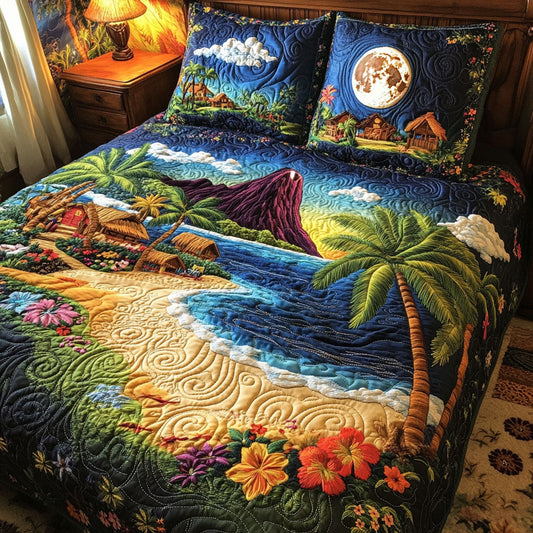 Palm Paradise 3-Piece Quilted Bedding Set NCU0NT5560