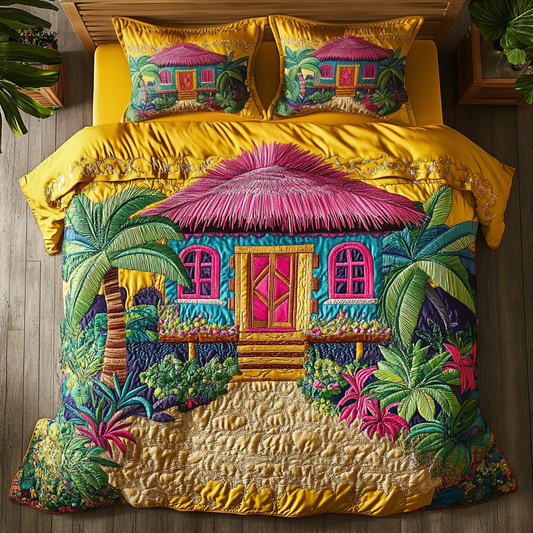 Palm Paradise 3-Piece Quilted Bedding Set NCU0VH4790