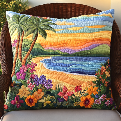 Palm Serenity Quilted Pillow Case NCU0VL1753
