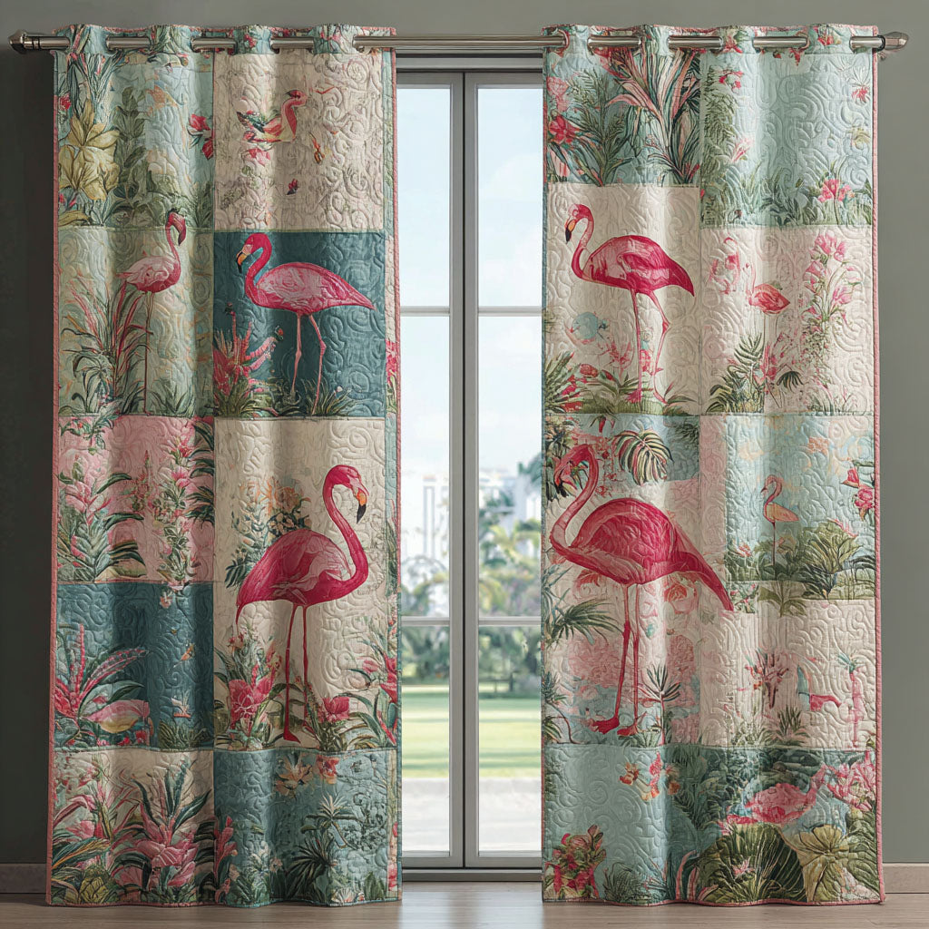 Palm and Plume Quilted Curtains NCU0PT10123