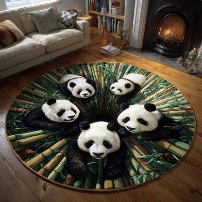 Panda Haven Quilted Round Mat NCU0XD1080
