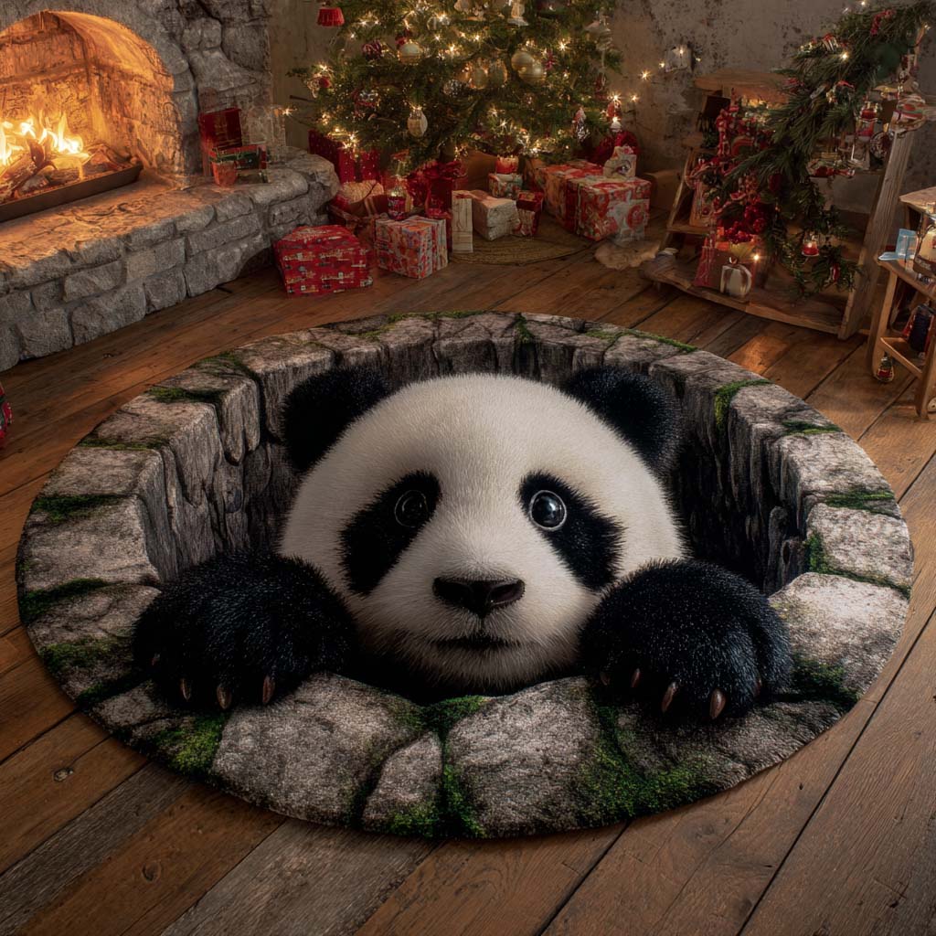 Panda Peek Round Carpet NCU0XD1377