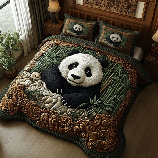 Panda Serenity Hug 3-Piece Quilted Bedding Set NCU0NT3058