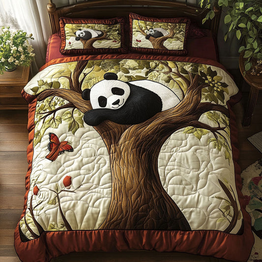 Panda Tree Nap 3-Piece Quilted Bedding Set NCU0NT2880