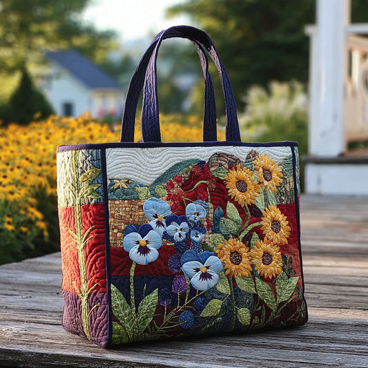 Pansy Whispers Quilted Tote Bag NCU0PT8303