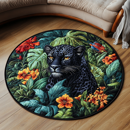 Panther Bloom Quilted Round Mat NCU0VH5440