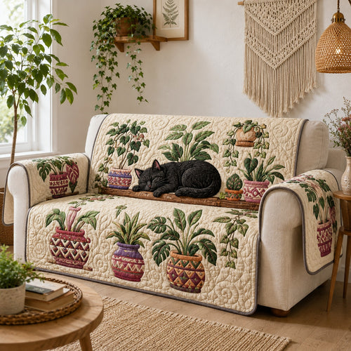 Panther Botanical Slumber Quilted Sofa Cover NCU0VL3923
