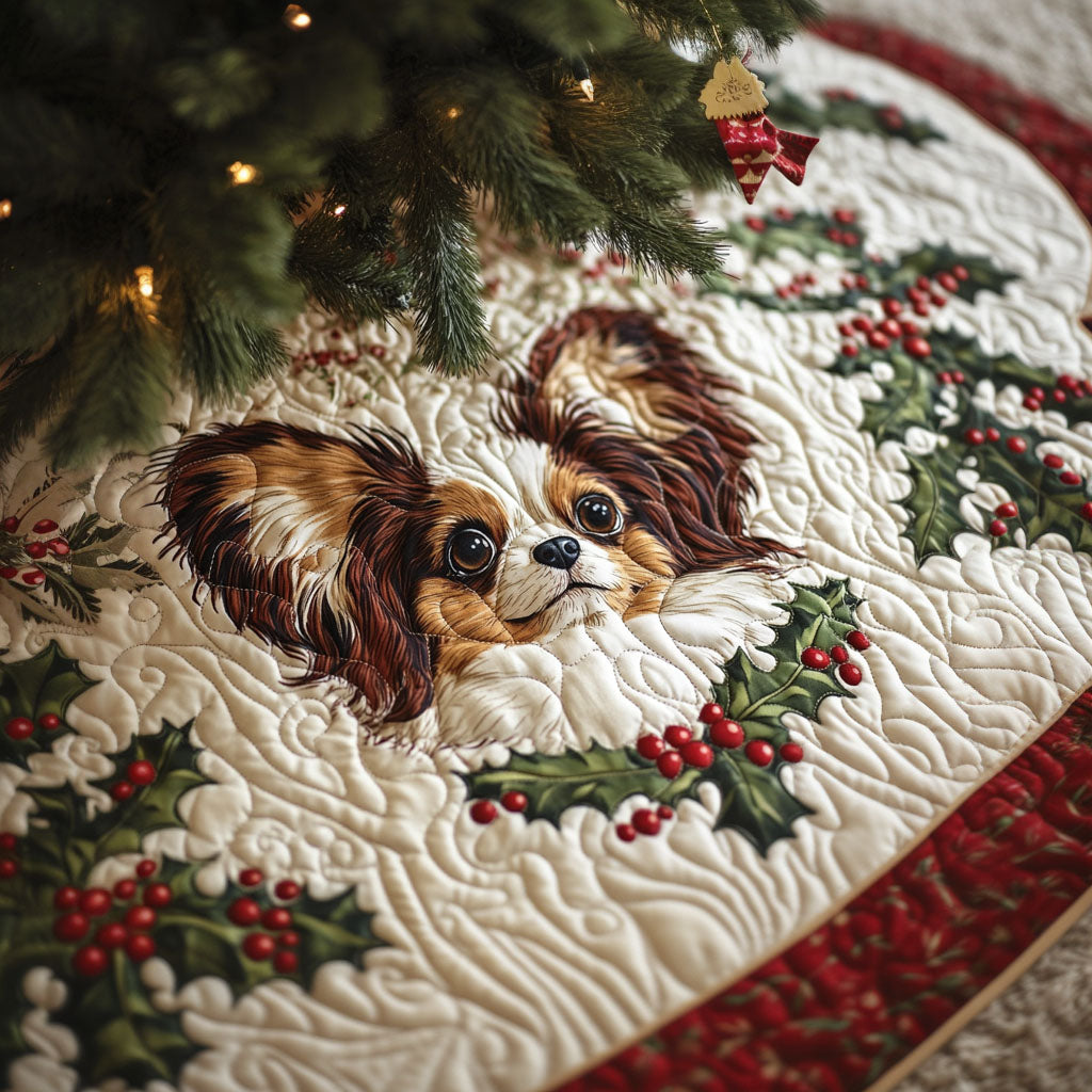 Papillon Playtime Quilted Christmas Tree Skirt NCU0PT1785 Vantique